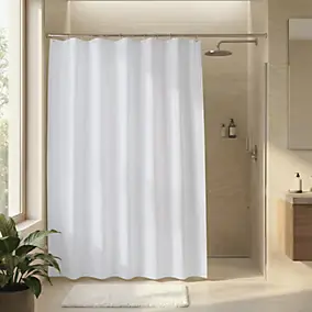 Rideau de douche blanc Drina 180 x 200 cm GoodHome
