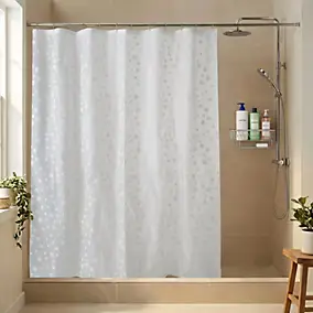 Rideau de douche transparent avec point Hiuchi 180 x 200 cm GoodHome