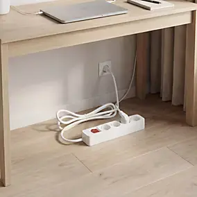 Multiprise avec interrupteur 4 prises blanc 1 m