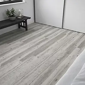 Lame PVC clipsable Baila décor bois gris rustique L. 122 x l. 15 cm GoodHome