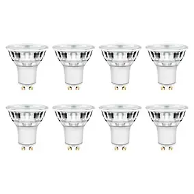 Lot 8 ampoules LED spot réflecteur GU10 345lm 3.6W = 50W Ø5cm Diall blanc chaud
