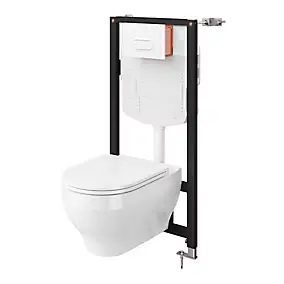 Pack WC suspendu compact sans bride Cavally GoodHome