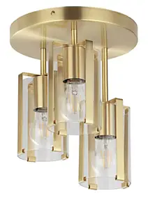 Plafonnier E27 42W GoodHome Saiphi effet laiton H.30 x Ø25 cm