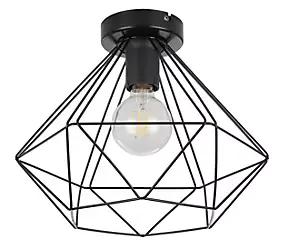 Plafonnier E27 42W GoodHome Smertrio noir mat H.27.5 x Ø28 cm