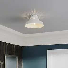 Plafonnier E27 42W GoodHome Yarra blanc mat H.15.5 x Ø30 cm