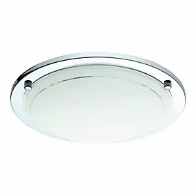 Plafonnier E27 42W GoodHome Hubaa brillant chrome effet givré H.8 x Ø29 cm