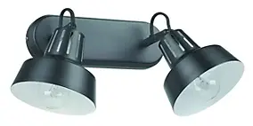 Réglette spot 2 lumières E14 10W GoodHome Yarra noir mat L.28,5 x L.22,4 x H.18.5 cm