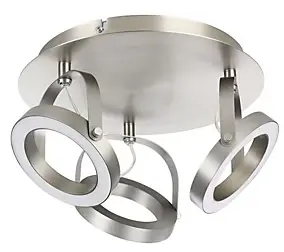 Plafonnier spot LED intégrée dimmable 400lm 18W blanc chaud GoodHome Taphao nickel satiné H.17 x Ø32 cm