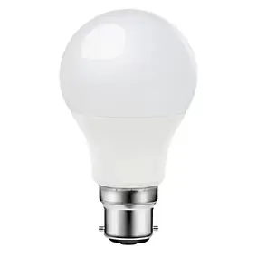 Lot 6 ampoules LED B22 A60 806lm blanc chaud 7,3W 60W Diall L.10,3 x Ø6 cm