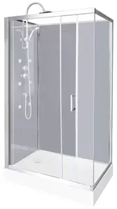 Cabine de douche hydromassante "Full Grey" 80 x 120 cm