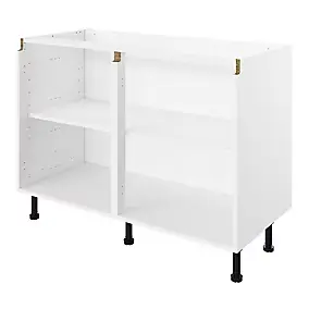 Caisson bas de cuisine blanc L. 120 cm Caraway Innovo GoodHome