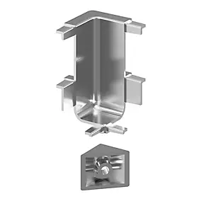 Angle intérieur pour rail de plan de travail acier brossé Caraway Innovo GoodHome