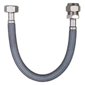 Flexible d'alimentation en eau 30 cm - Filetage entrée Femelle 15x21 / Sortie Bicône diamètre 14