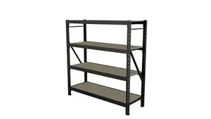 Étagère bois métal 4 tablettes noir 183,2x180x60 cm charge 2000 kg