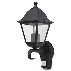 Applique murale à détection Varennes E27 60W IP44 GoodHome noir