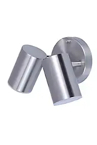 Applique murale double Candiac LED intégrée 2 têtes 760lm 8.6W IP44 GoodHome chrome