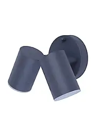 Applique murale Candiac LED intégrée 2 têtes 760lm 8.6W IP44 GoodHome gris anthracite