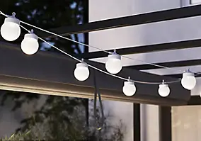 Guirlandes lumineuses LED intégrée Magliano 10 boules IP44 GoodHome blanc 12m