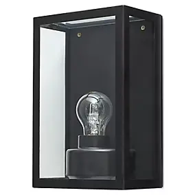 Applique murale Ambler E27 IP44 GoodHome noir
