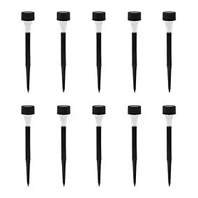 Lot 10 balises extérieures solaires Spike LED intégrée IP44 GoodHome noir
