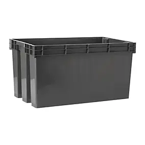 Boîte en plastique recyclé GoodHome Xago gris 51 L (L)