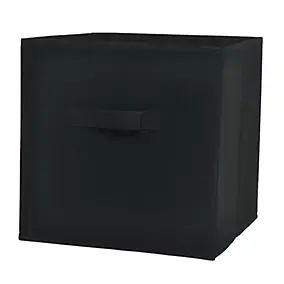 Boîte de rangement carrée en textile Mixxit coloris noir