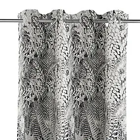 Rideau tamisant à œillets Mokau noir l.140 x H.260cm GoodHome