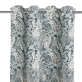 Rideau tamisant à œillets Mokau bleu l.140 x H.260cm GoodHome