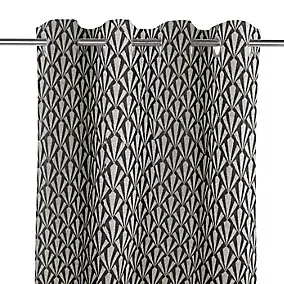 Rideau tamisant à œillets Koki noir l.140 x H.260cm GoodHome
