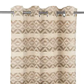 Rideau tamisant à œillets Glenor beige l.140 x H.260cm GoodHome