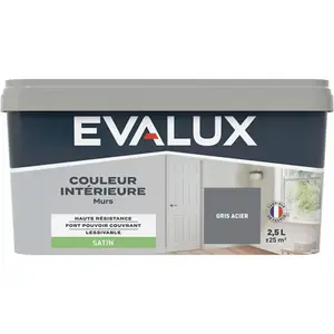 Peinture mur intérieur Satin 2,5 L Gris acier