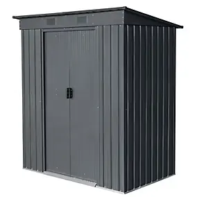 Abri de jardin GoodHome Basic en métal coloris gris ép.0,3 mm surface extérieure 1,91 m²