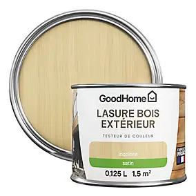Lasure bois extérieur incolore satin 8 ans GoodHome 125ml