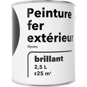 Peinture extérieur métal 2,5 L blanc brillant glycero