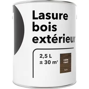 Lasure bois extérieur chêne foncé 2,5 L satin
