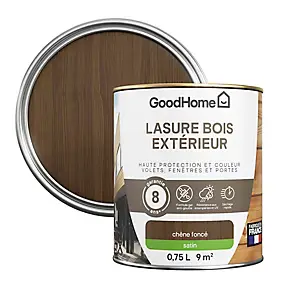 Lasure extérieure chêne foncé satin 8 ans GoodHome 750ml