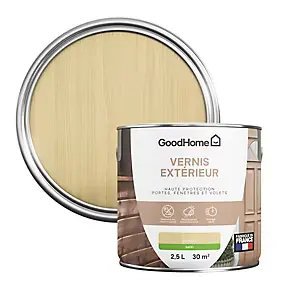 Vernis extérieur bois satin incolore GoodHome 2,5L