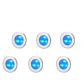 6 spots encastrable Hardin LED intégrée 3.6W IP65 et IP67 GoodHome argent lumière bleue