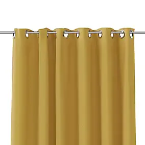 Rideau intérieur effet jacquard ethnique jaune GoodHome L. 260 cm x l. 140 cm