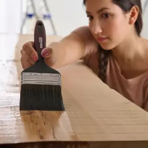 Pinceau plat bois et métal 80 mm poils durables