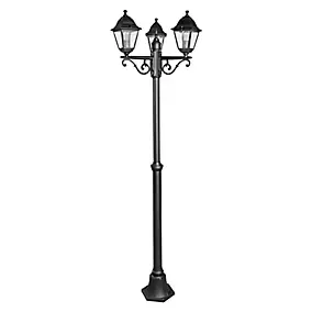 Lampadaire E27 Varennes IP44 GoodHome noir