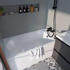 Baignoire droite 120x70 cm Cavally blanc