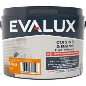 Peinture cuisine et bains Base B Satin 2,5 L