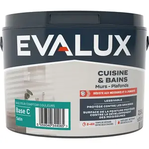 Peinture cuisine et bains Base C Satin 2,5 L