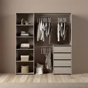 Kit dressing "Karisma" imitation chêne grisé H. 200 x L. 180 x P. 40 cm.