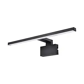 Réglette LED 3 en 1 mur miroir meuble noir L.50 cm IP44 1350lm GoodHome Craven