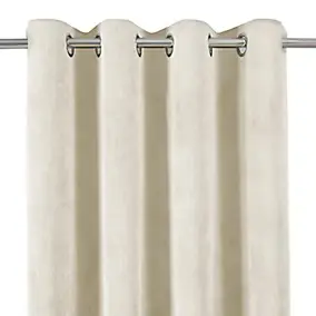 Rideau effet velours GoodHome Carrington l.135 x H.260 cm blanc