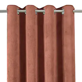 Rideau effet velours GoodHome Carrington l.135 x H.260 cm marron