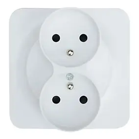 Double prise avec terre Jacobsen Espen blanc composable