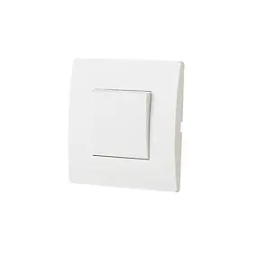 Bouton poussoir sans terre blanc complet